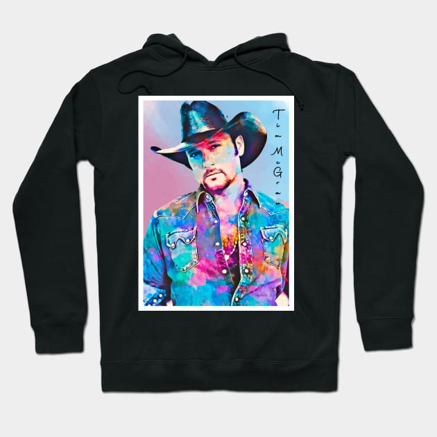 Poster Art Tim McGraw Cowboy Hat Hoodie by Next And Stop